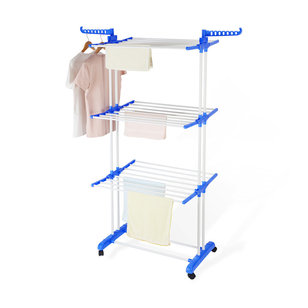 Universal 3 Layers Clothes Hanger - White and Blue 