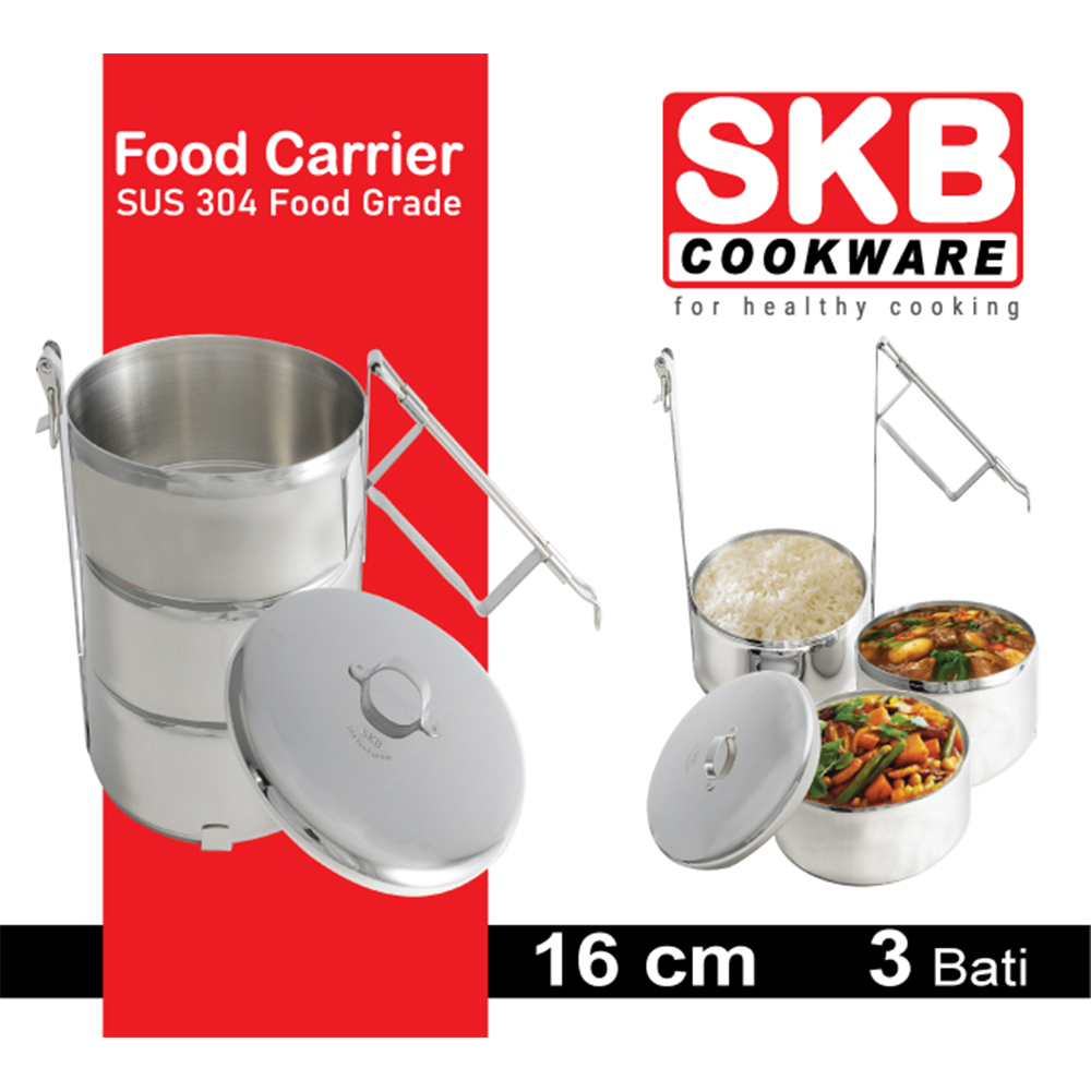 Lunch Box (Food Carrier) - Silver - LB 5008