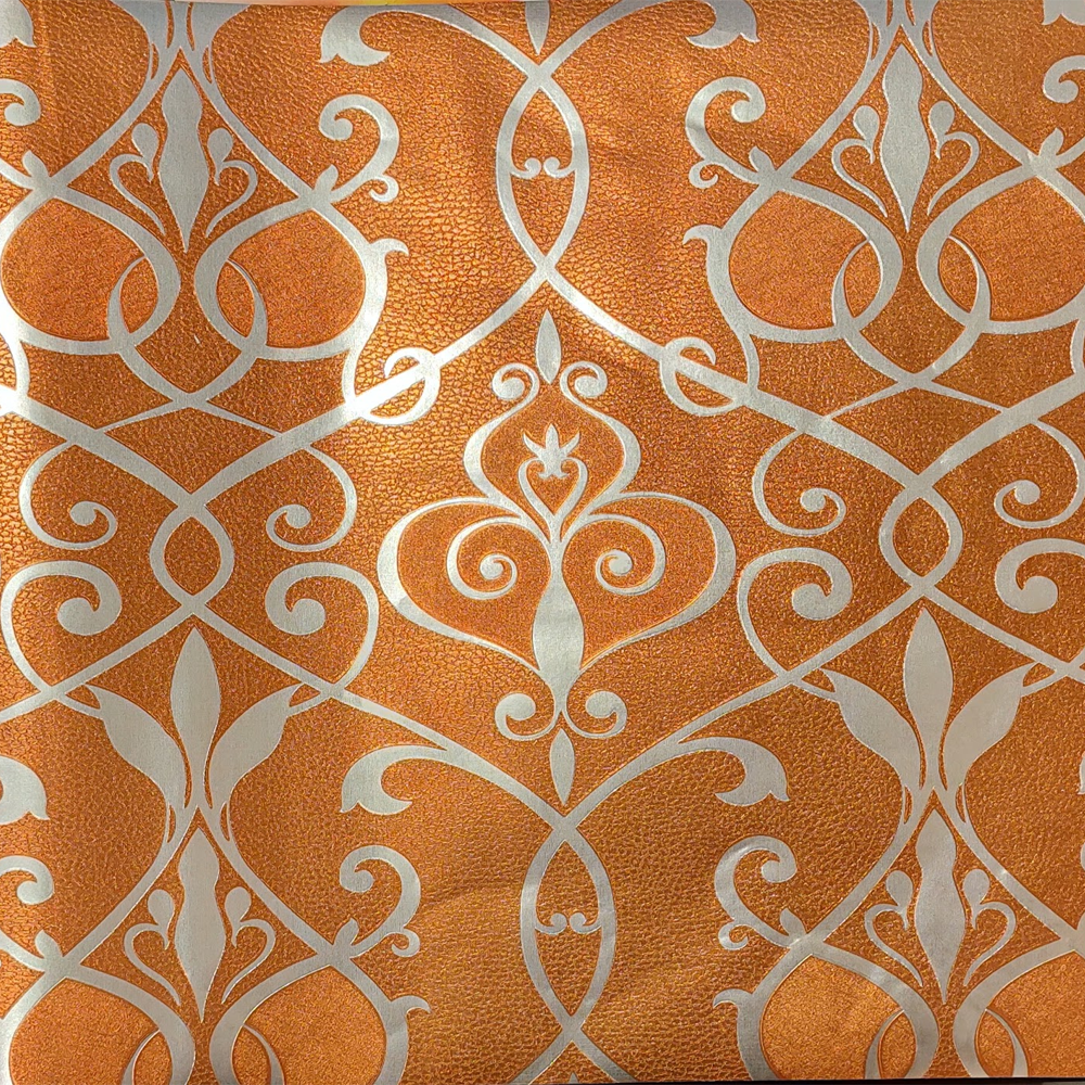 PVC Lota Flower Wallpaper - 57sqft - Orange - SW 2