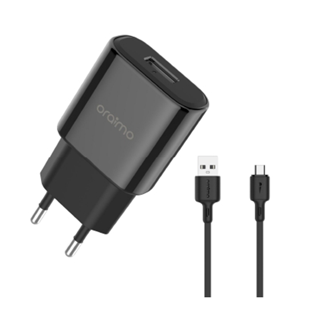 Oraimo OCW-E65+C53 Cable Type-C Fast Charging Charger Adapter - Black