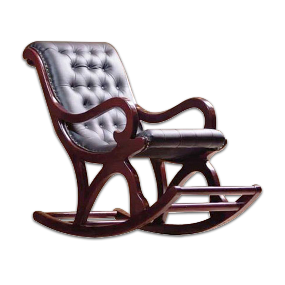 Segun Wood Easy Rocking Chair - Brown Wooden - ARK07