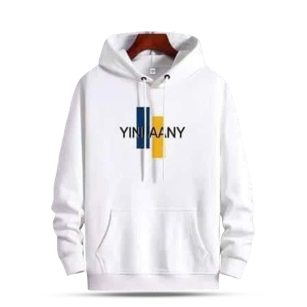 Cotton Fleece Hoodie Jacket for Man - White - H-45