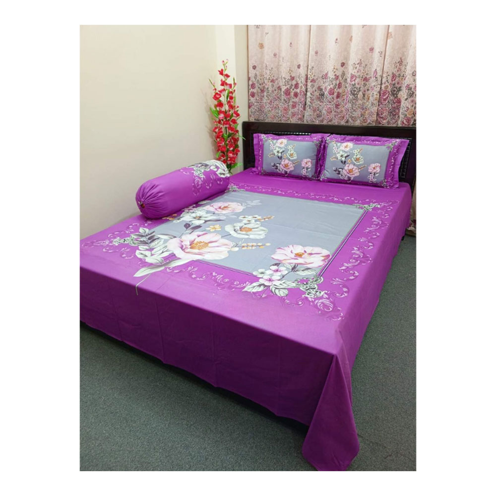 Cotton Bedsheet with Pillow Covers - king Size - 2502057