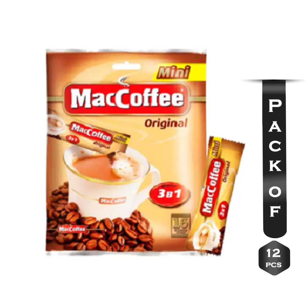 Pack of 12Pcs MacCoffee Mini 3B1 Coffee Pack - 12*12gm