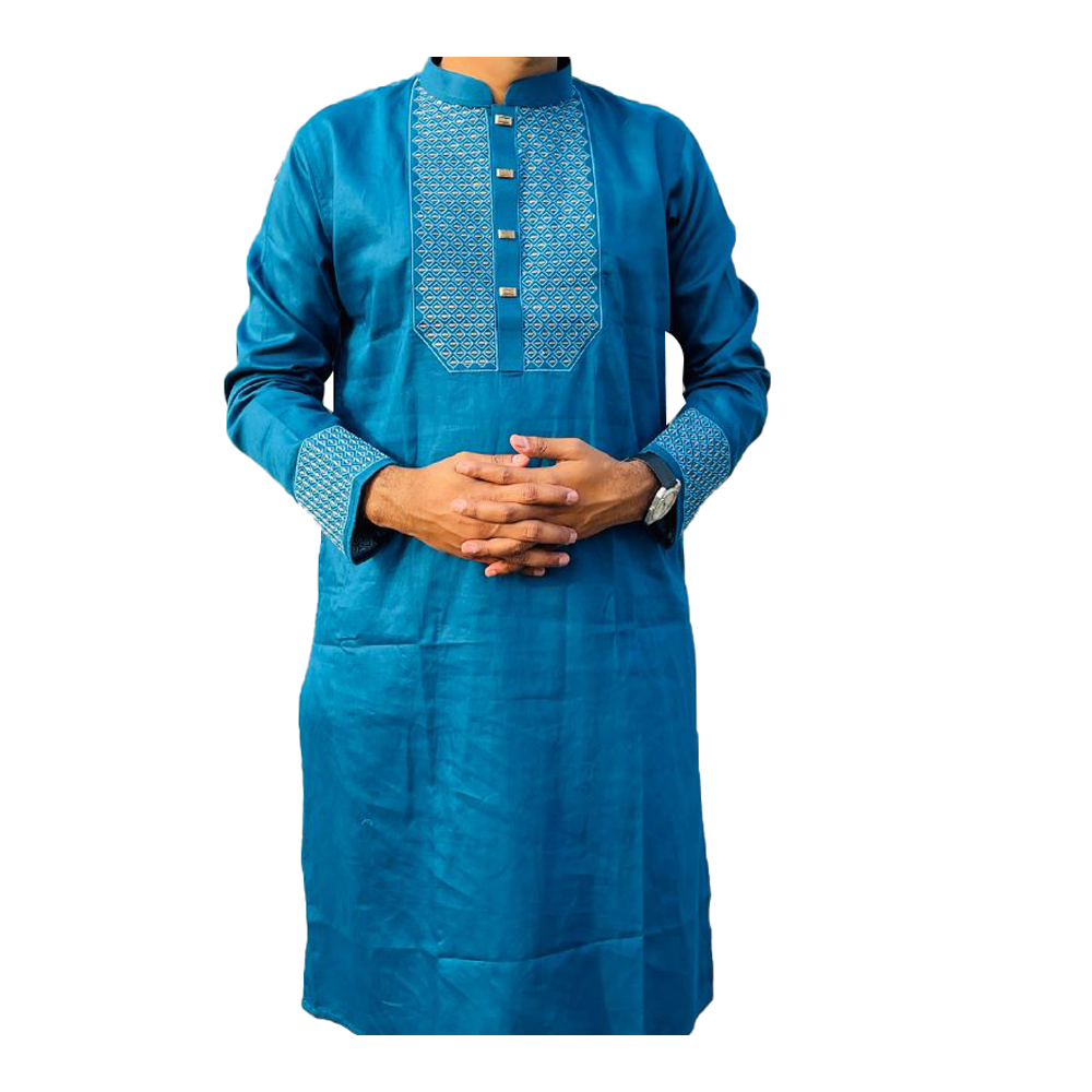 Sutton Slab Panjabi for Men - Dark Blue