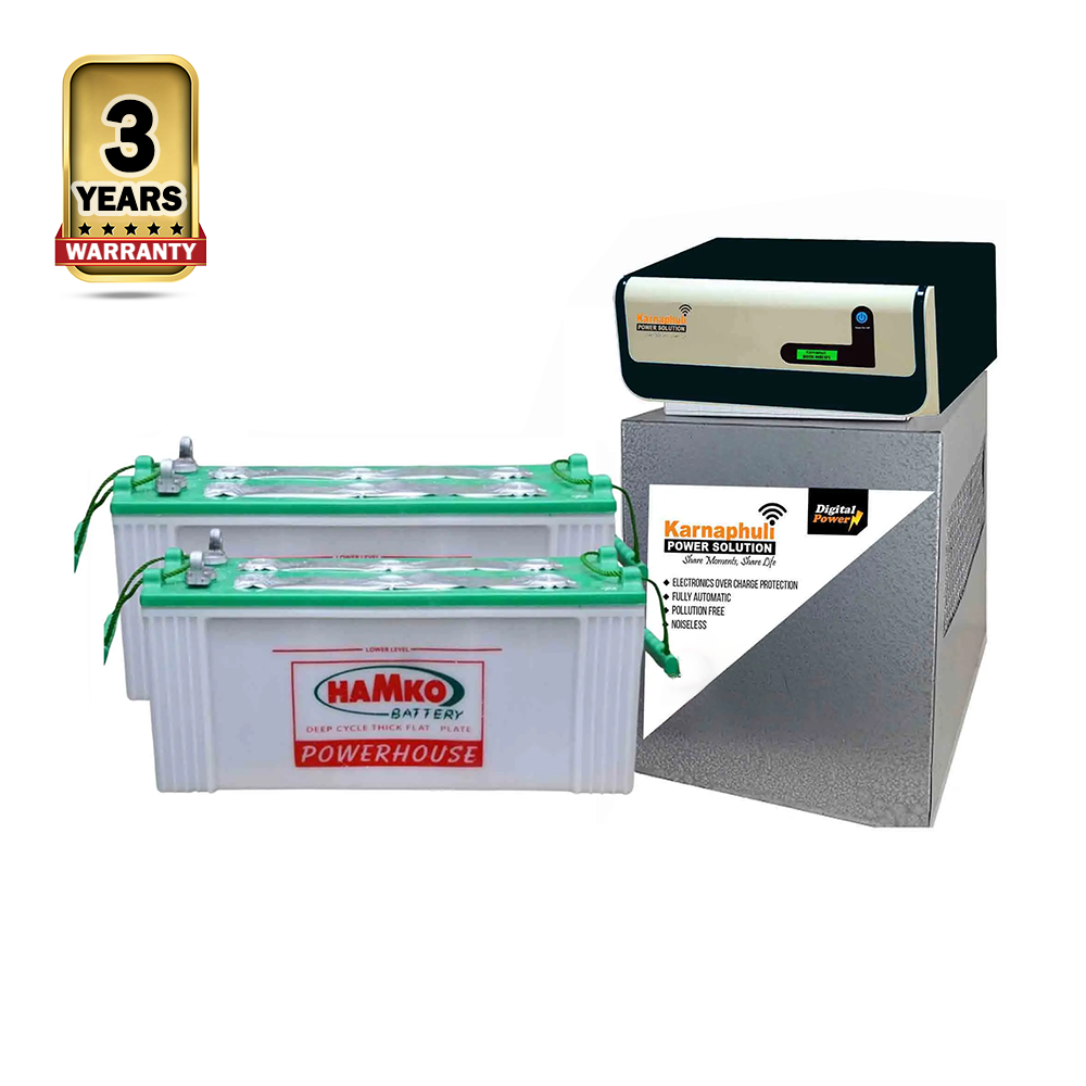 Karnaphuli Digital UPS IPS - 2000 VA - 1600 Watt - 24 Volt With Hamko 2 x HPD 165 ah - Full Package