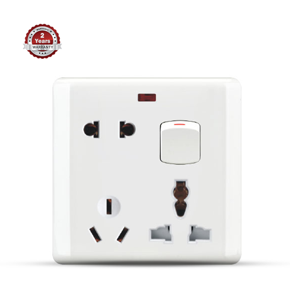 HEE Classic 8 Pin MF Socket with Switch - White