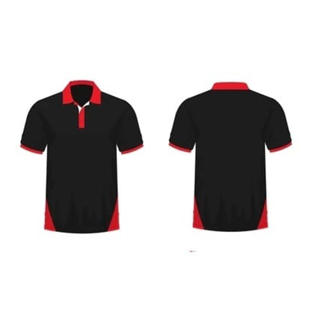 PK Cotton Half Sleeve Polo For Men - Black and Red - PT-244