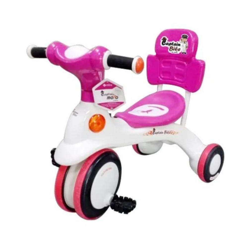 Captain Booster Paddle Tricycle For Kids - Sky Blue and Pink