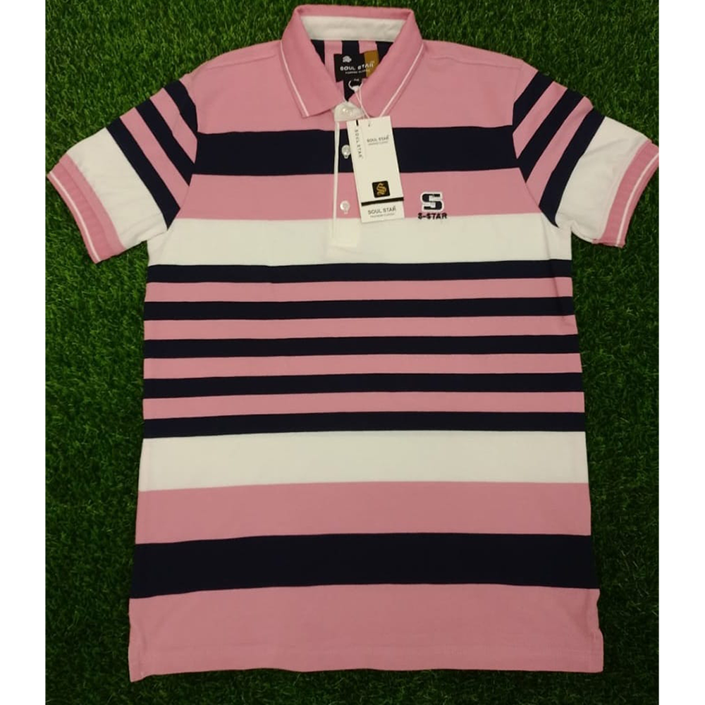 Cotton Polo T-Shirt For Men - Pink