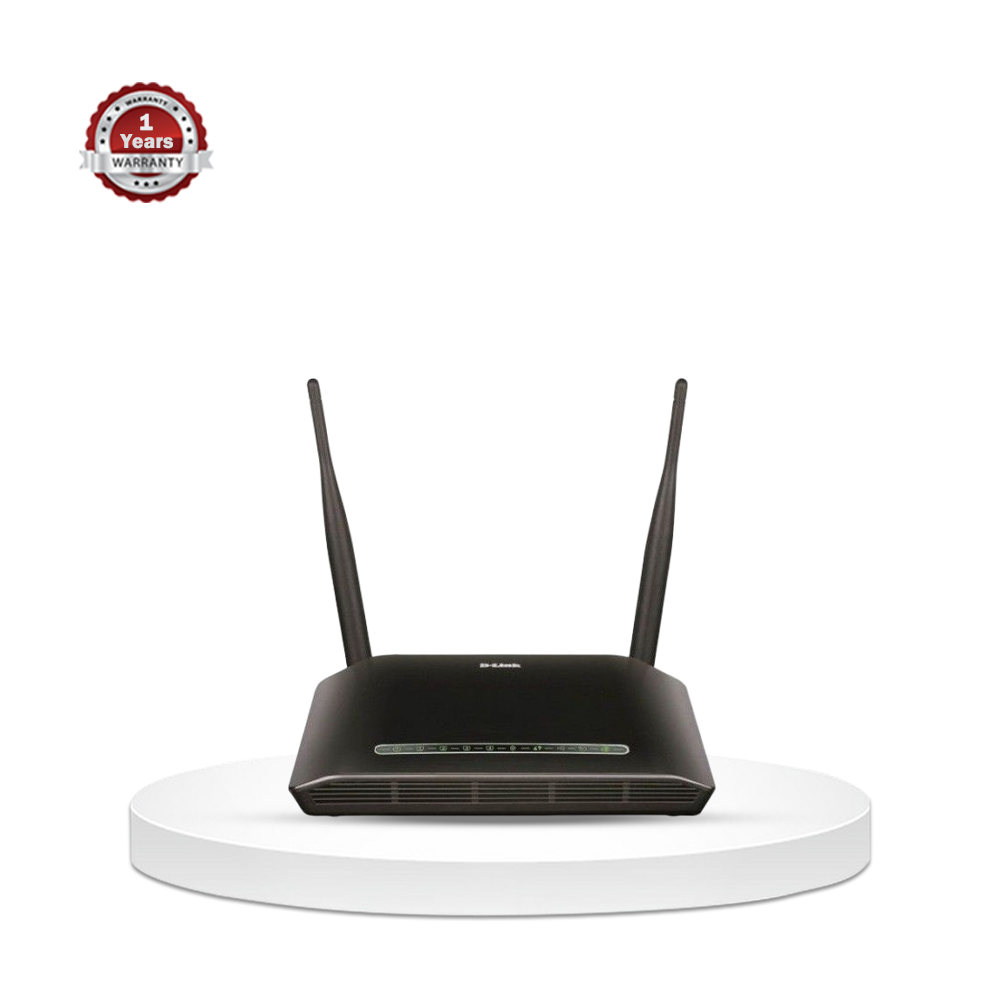 D-Link DSL-2750U N300 ADSL2 4-Port Router - Black