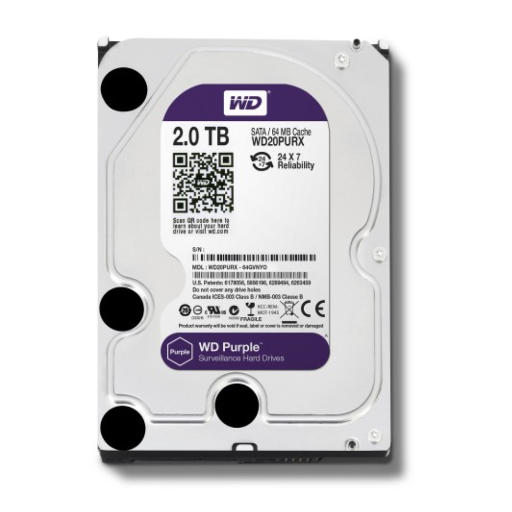Western Digital 2TB Purple Surveillance HDD - White
