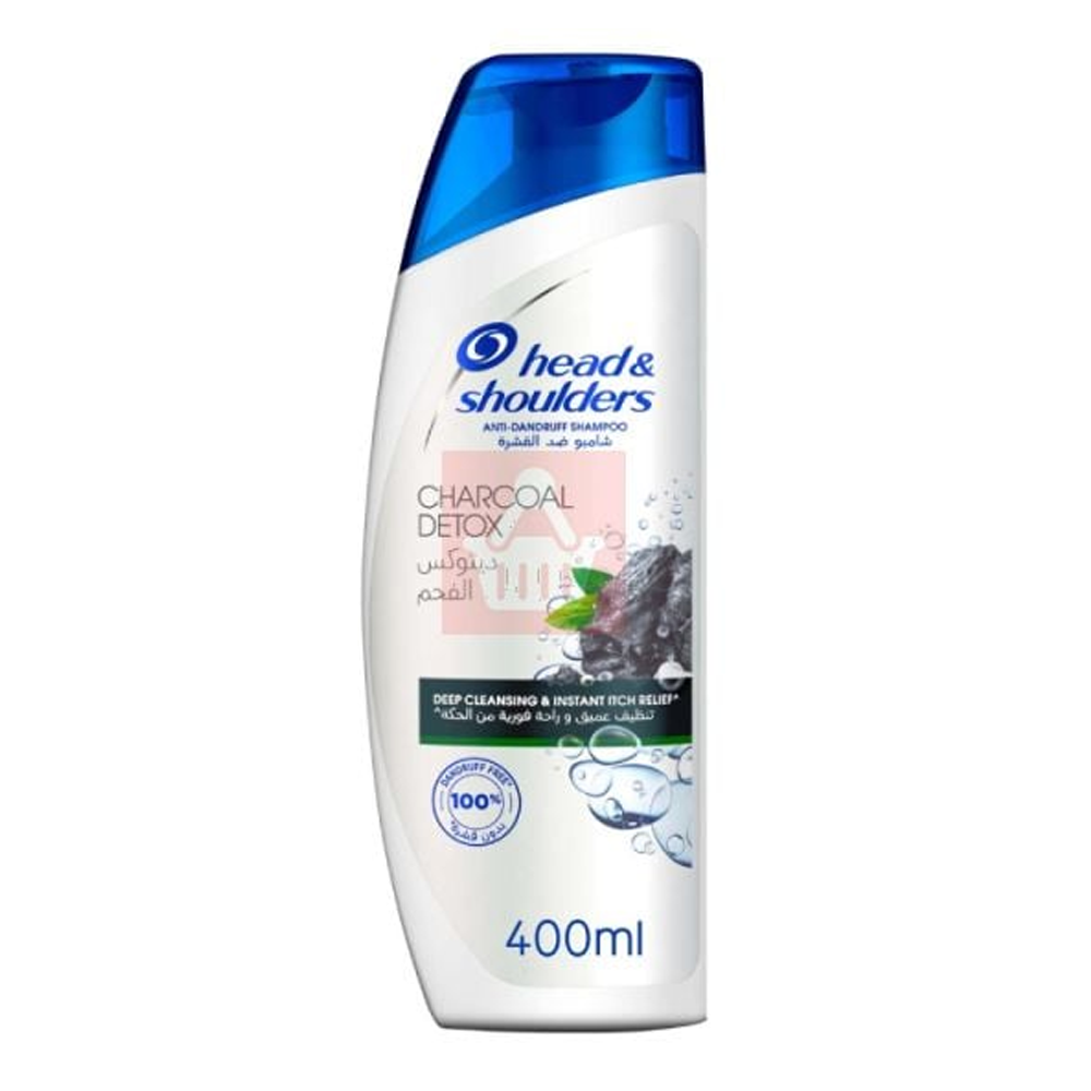 Head and Shoulders Charcoal Detox Deep Cleansing and Itch Relief Shampoo - 400ml - CN-222