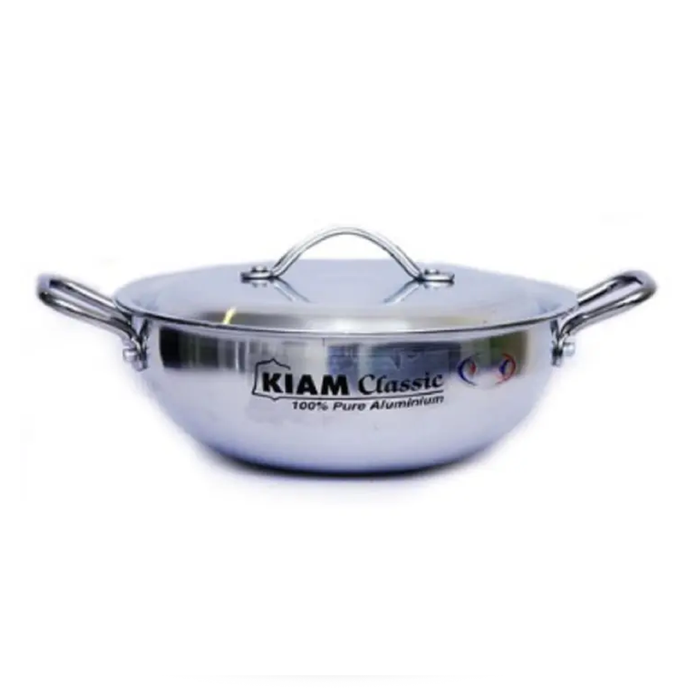 Kiam Aluminum Karai With Metal Handle - 26 cm - Silver
