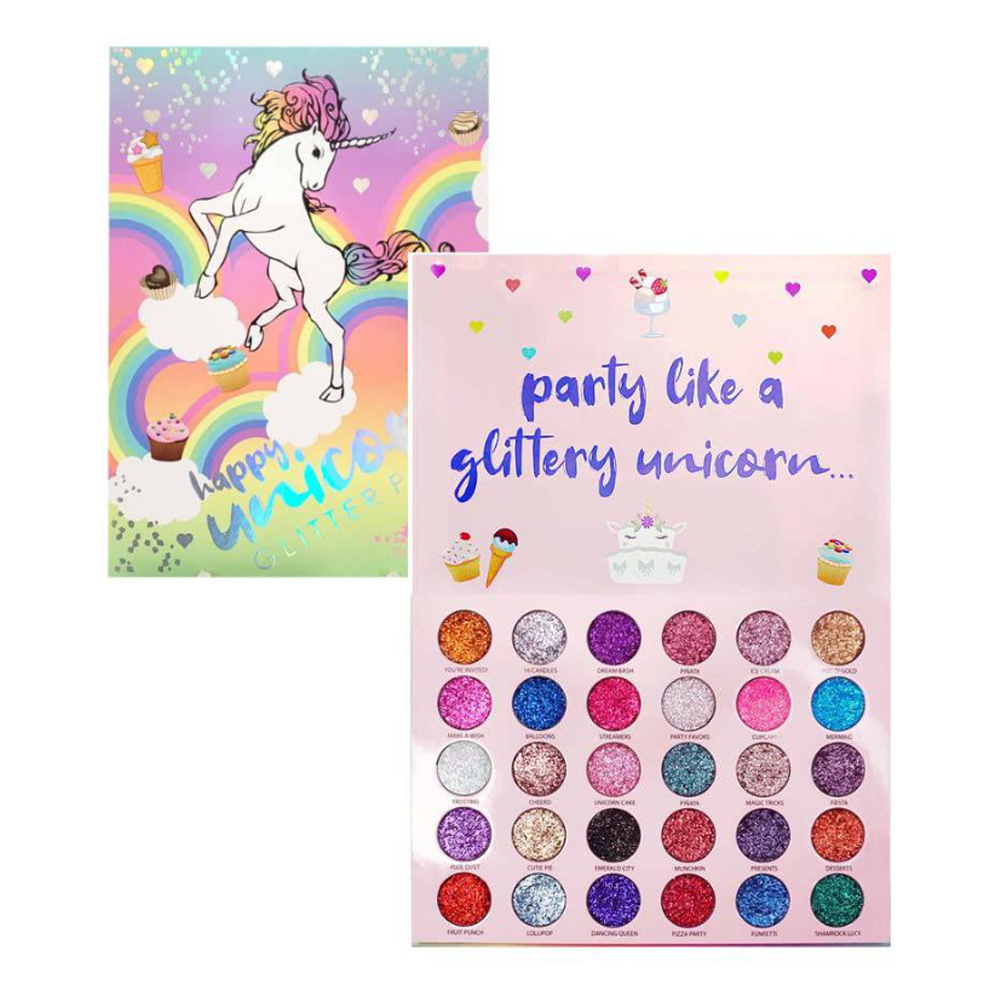 Unicorn Glitter Eyeshadow Palette - 30 Colors