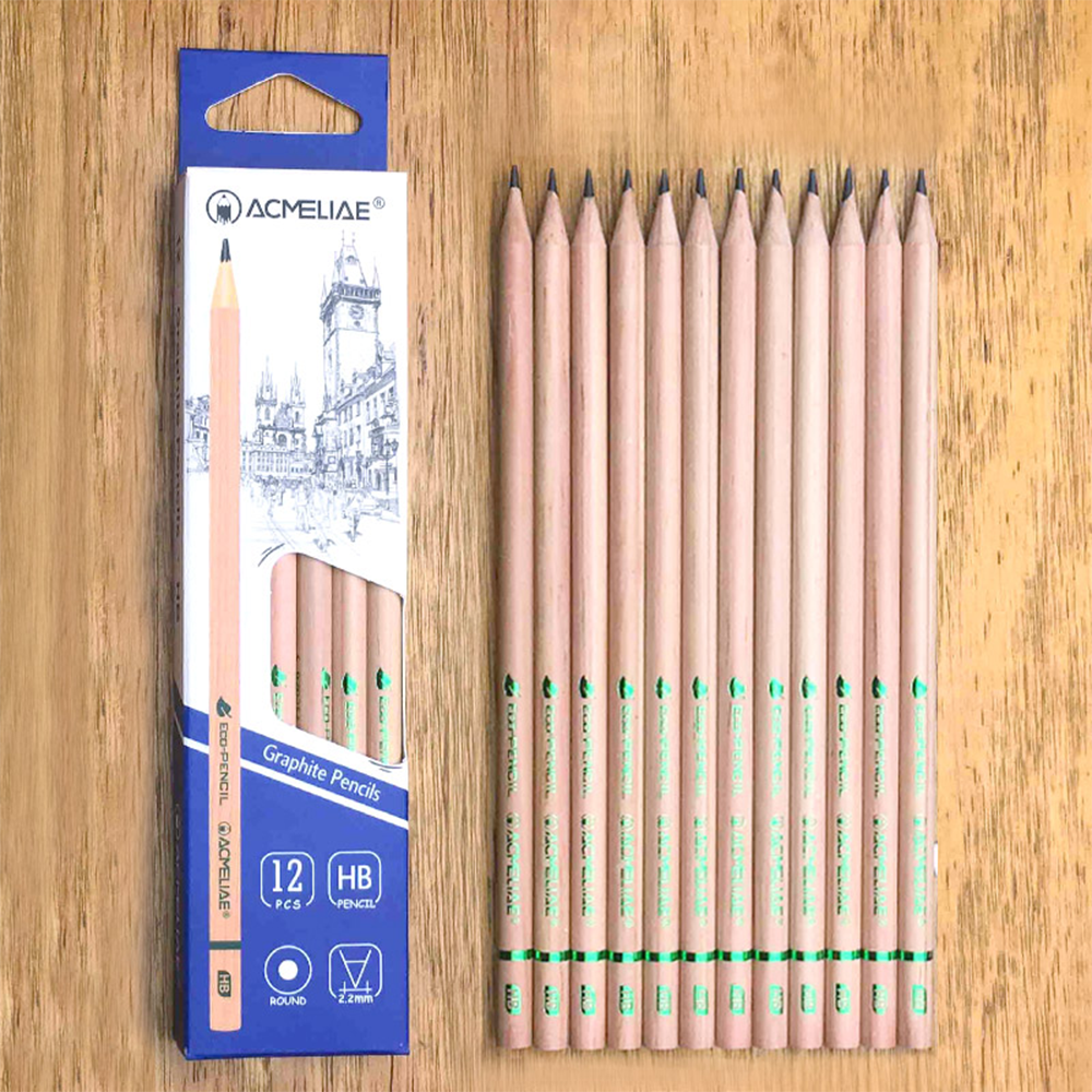 Deli 38029N Black Graphite Pencil (HB) - 12pcs