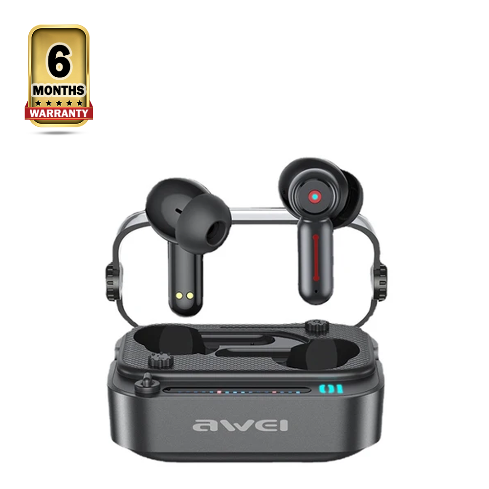 Awei T58 ANC Wireless Bluetooth Earphones With RGB Light - Black