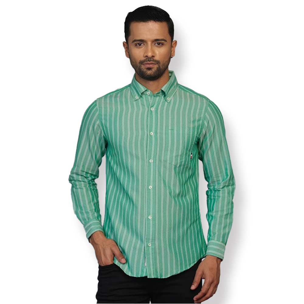 Flannel Full Sleeve Casual Shirt for Men - Green - European Size - 254105277