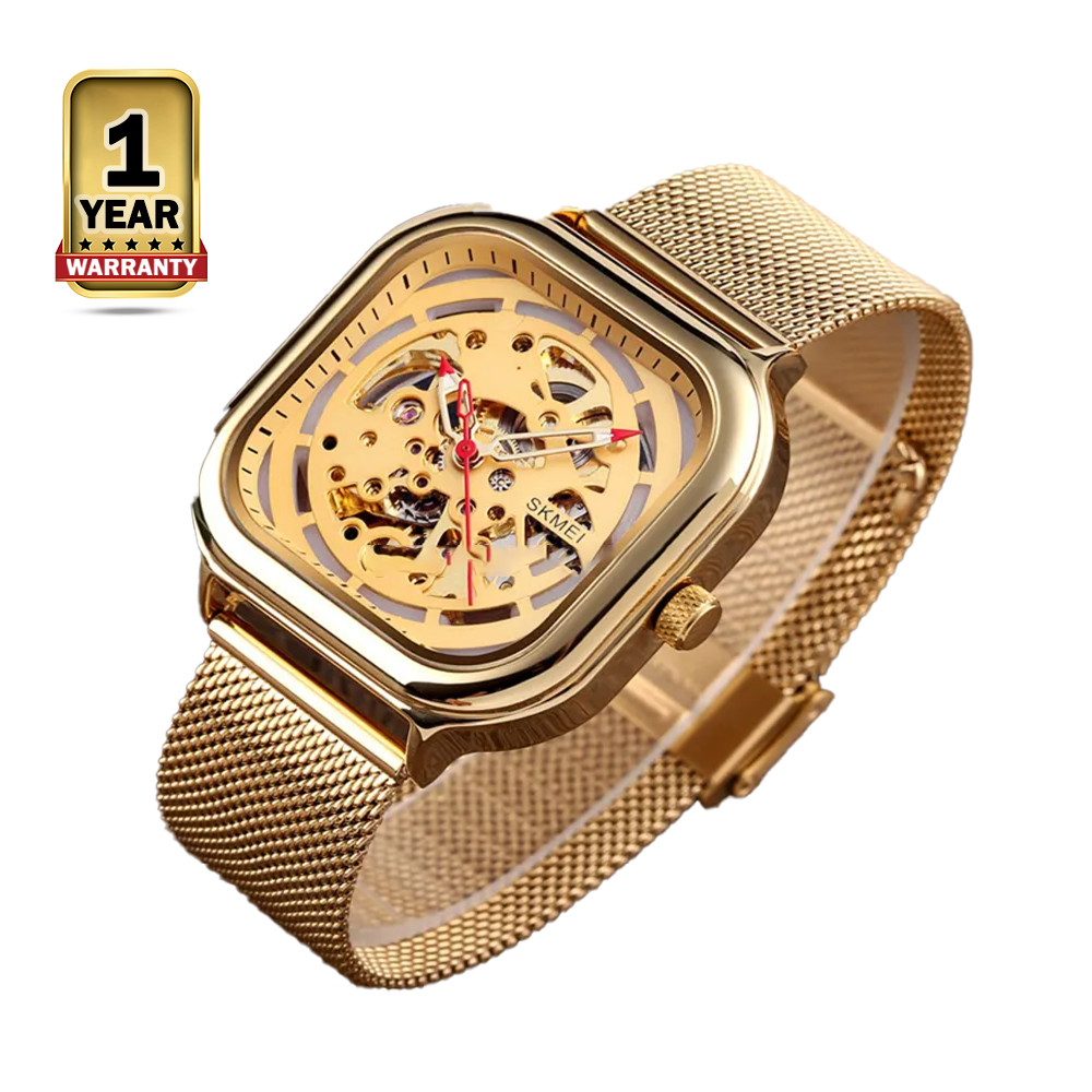 SKMEI 9184 Stainless Steel Automatic Watch for Men - Gold