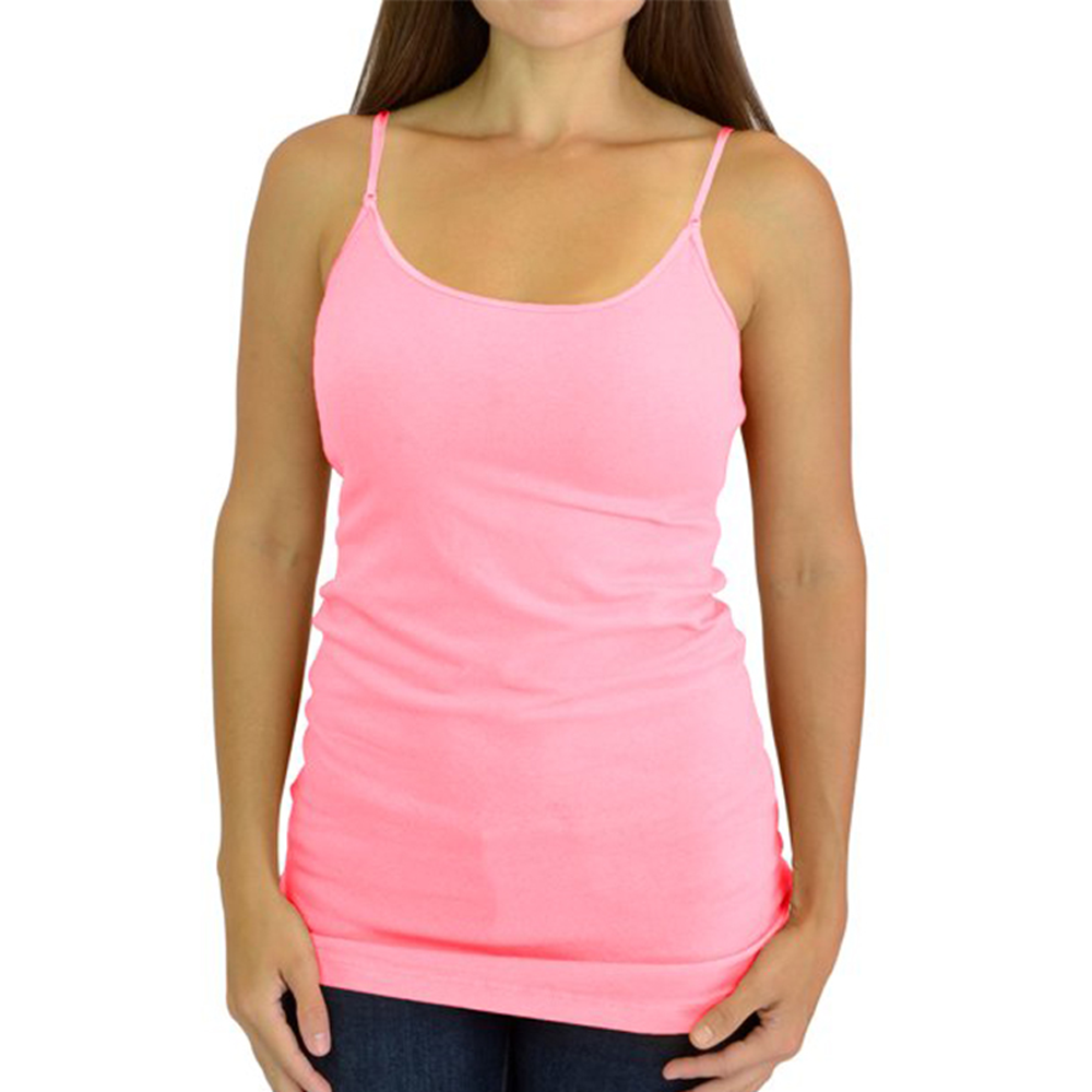 Cotton Sleeveless Tank Tops for Women - Pink - u3025