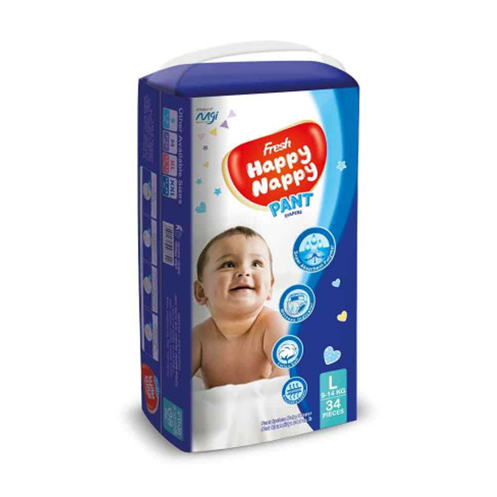 Fresh Happy Nappy Large Pant Diaper - 9-14Kg - 34 Pcs