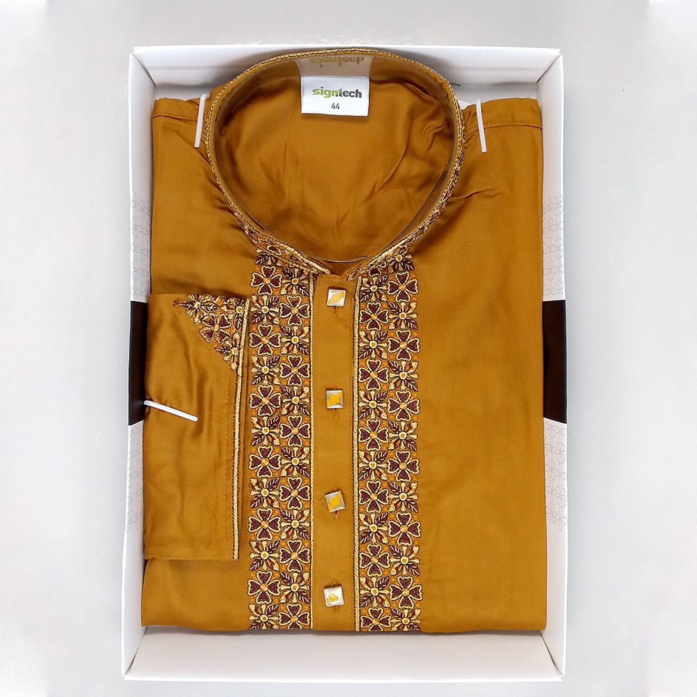 Cotton Panjabi For Men - Mustard Yellow 