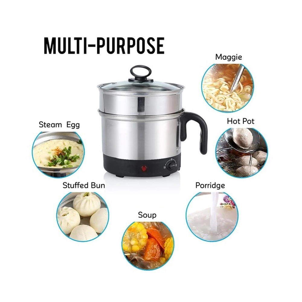 Electric Cooking Pot - 18cm - Silver