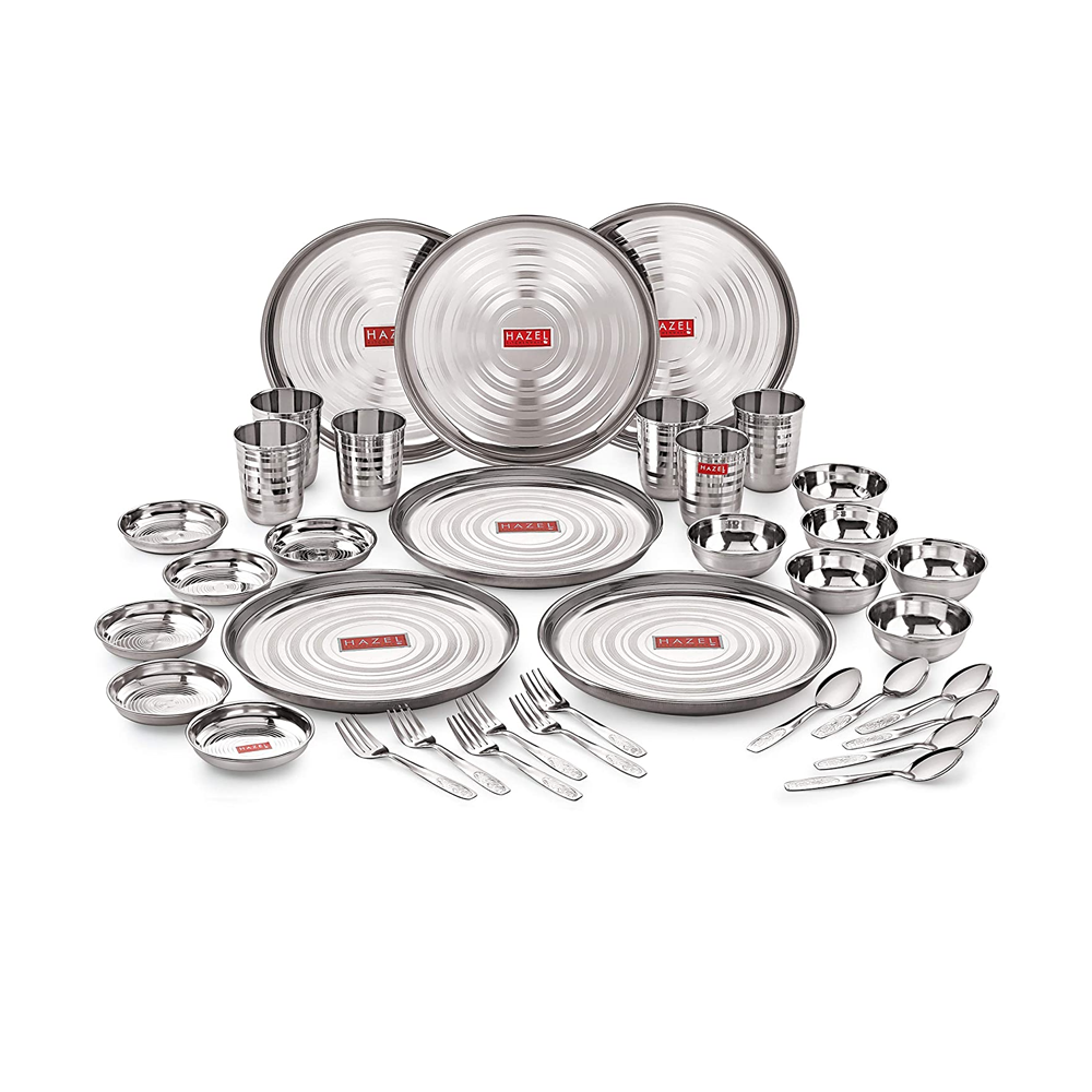 Set of 36 Pcs Stainless Steel Dinner Set - Silver