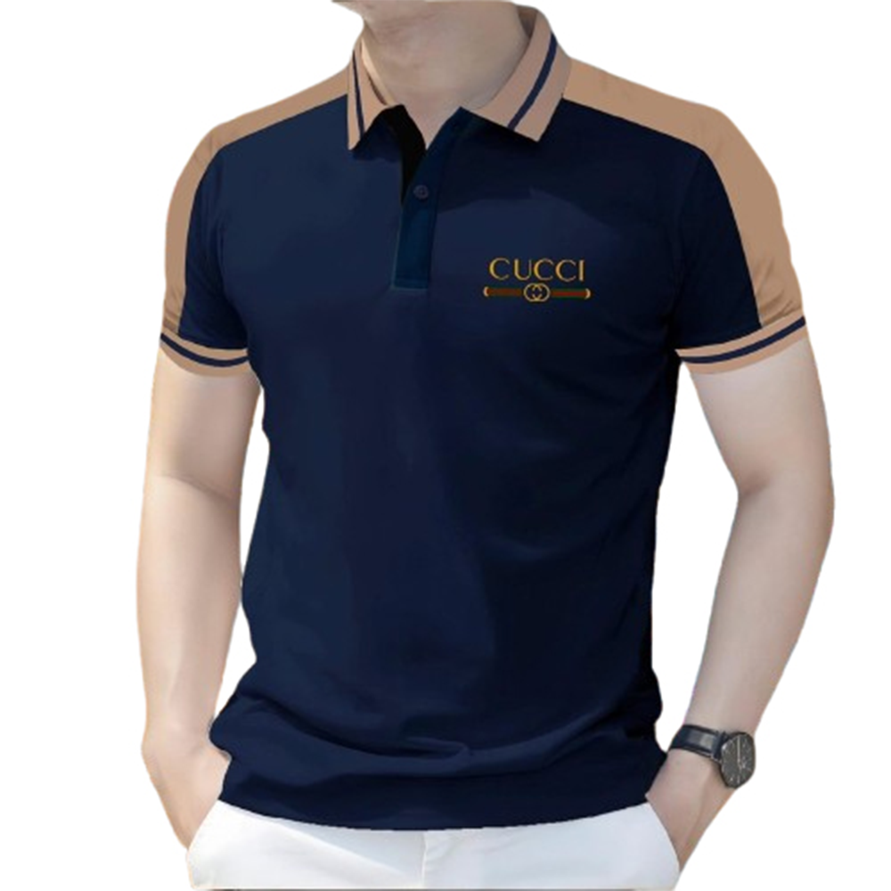 PK Cotton Polo Shirt For Men - Navy Blue - PT-F1