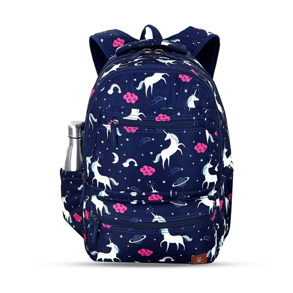 Espiral Cat Fabric Unicorn Backpack For Women - Night Blue - CDEUB02blue