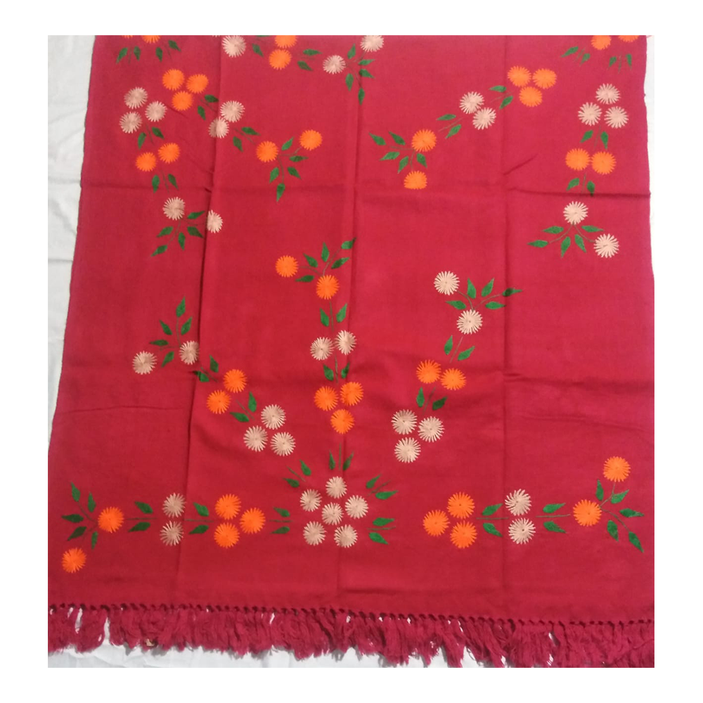 Cotton Winter Shawl Chador For Women - Red - SL-26