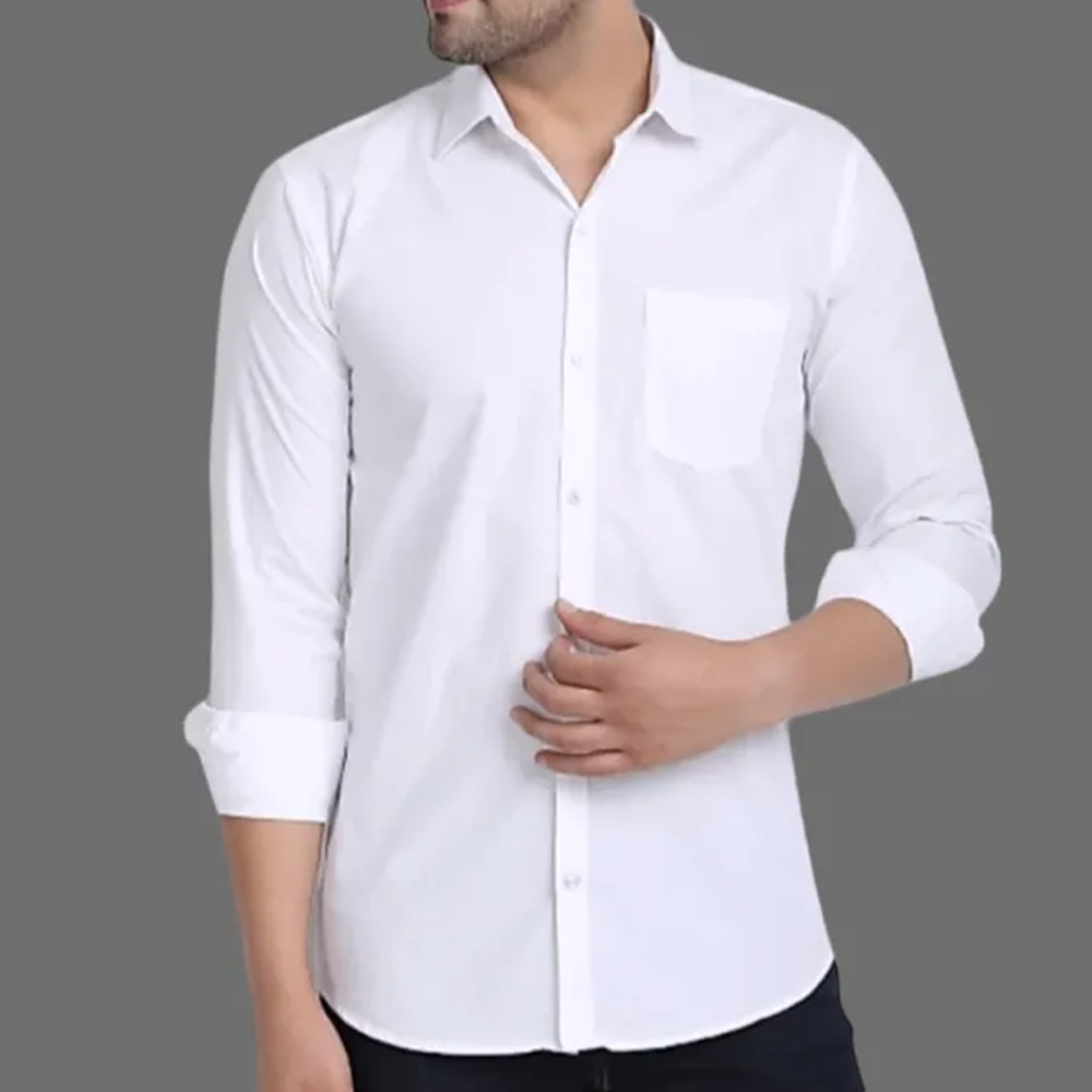 Cotton Full Sleeve Casual Shirt for Men - White