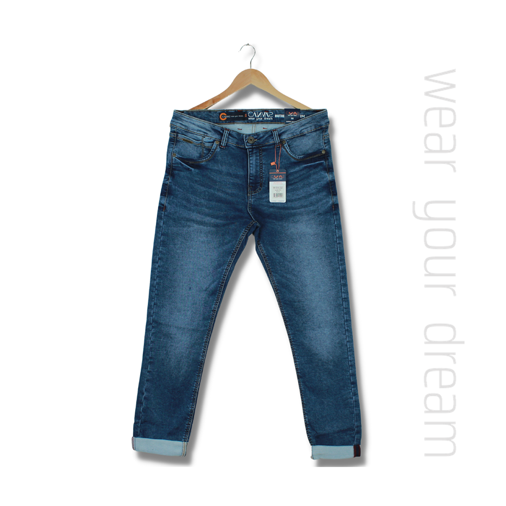 Cotton Spandex Knit Denim Jeans Pant For Men - MST-2 - Dark Wash