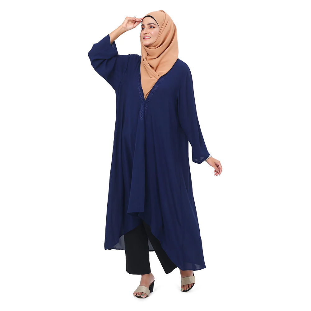 Georgette Double Shrug For Women - Navy Blue - 0823 000233