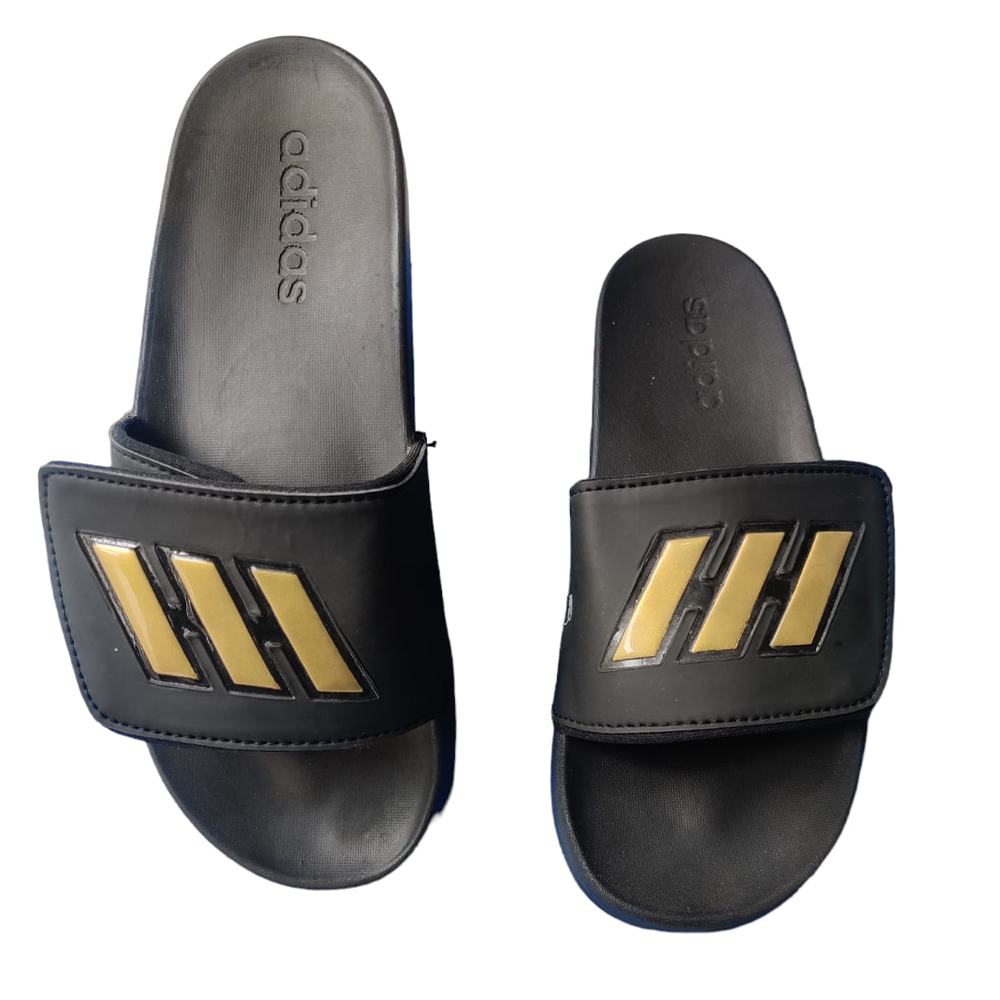 PVC Slide Slippers For Men - Black and Yellow - SF 022