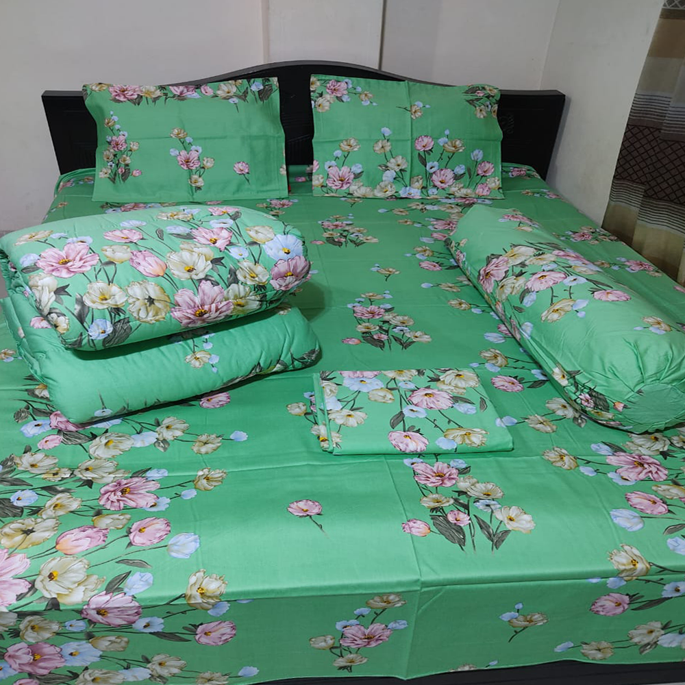 Twill Cotton King Size Comforter - Green - CM-T05