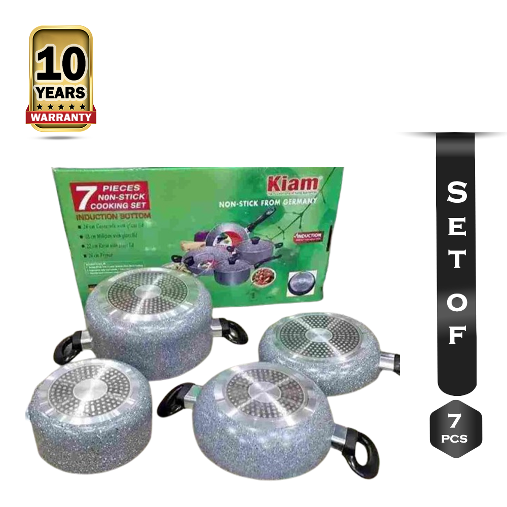 Set Of 7Pcs Kiam Aluminum Marble Coating Non-Stick Cookware Set