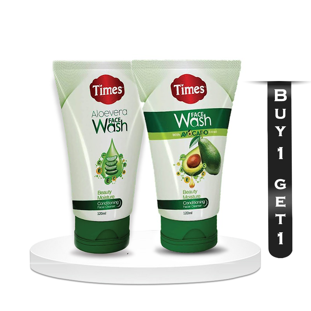 Times Aloevera Face Wash - 120ml With Times Avocado Face Wash - 120ml Free