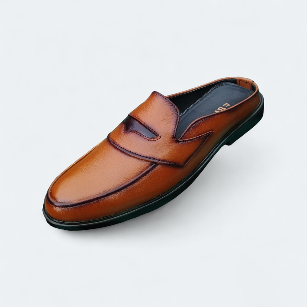 Leather Half Shoes for Men - Brown