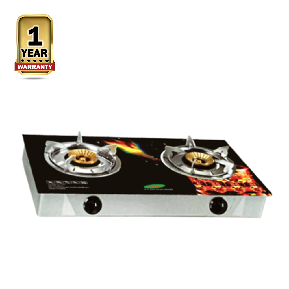 Park Deluxe Park-10 Honeycomb 95Mm 95Mm 3D Tempered Glass Double Gas Stove