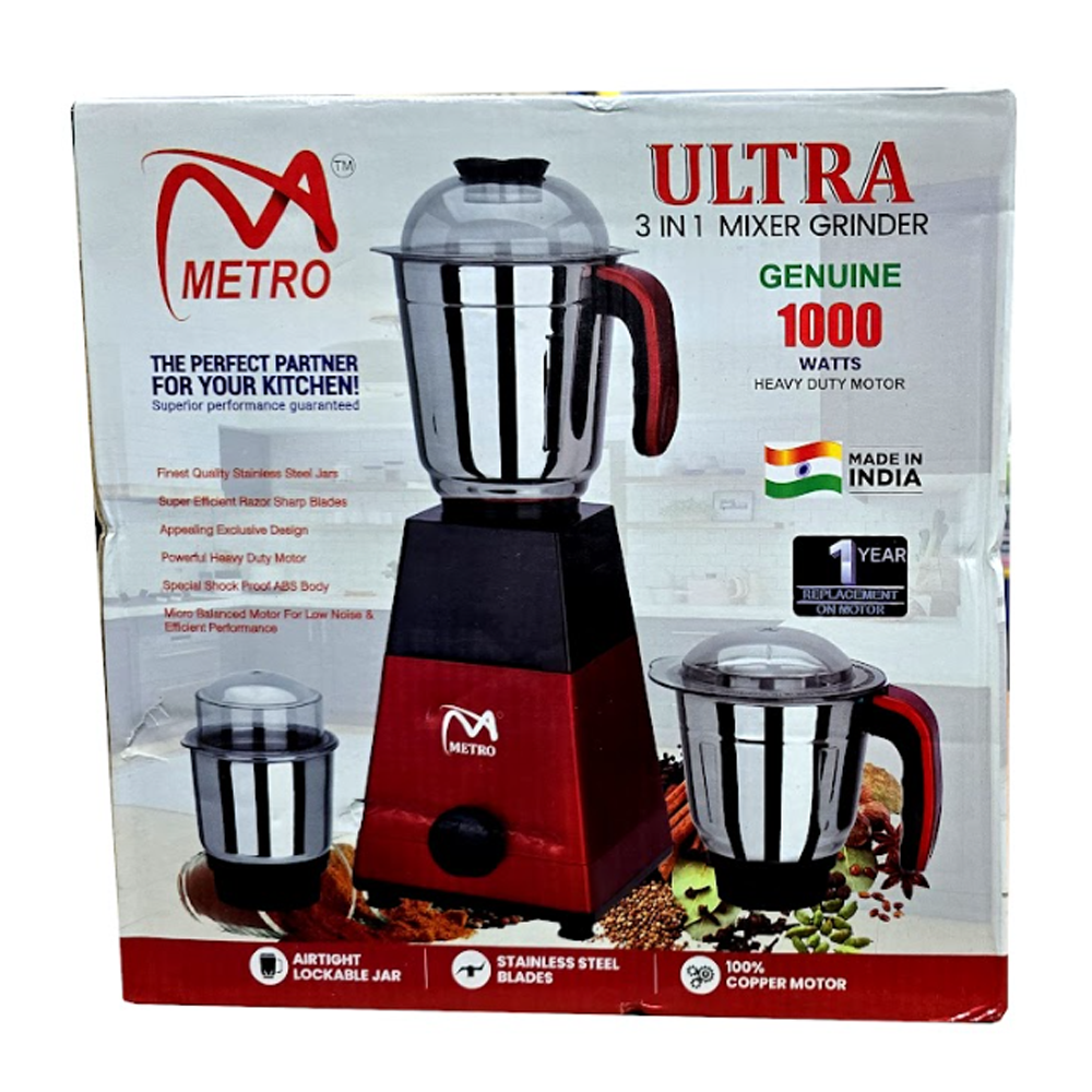 Metro Ultra 3 in 1 Mixer Grinder - 1000W