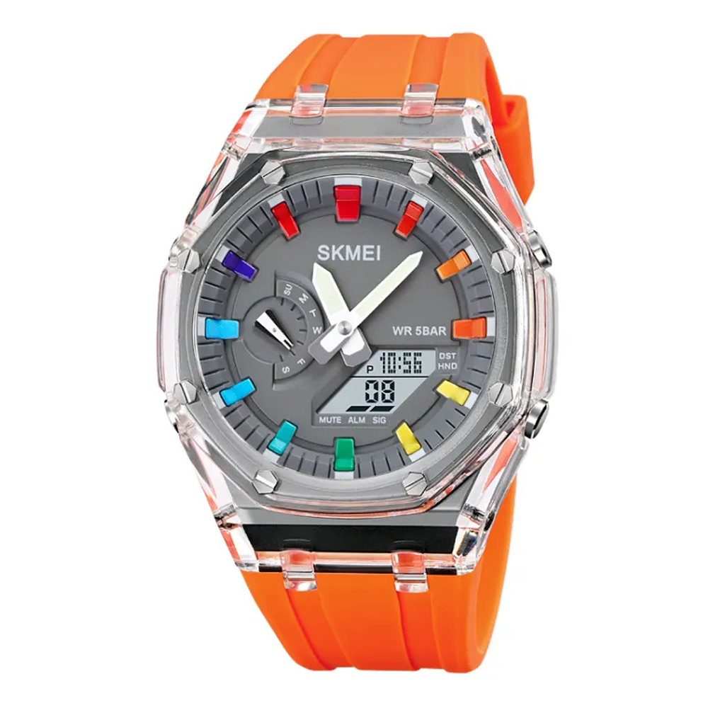 Skmei 2100-OG Dual Display Sports Watch for Men - Orange