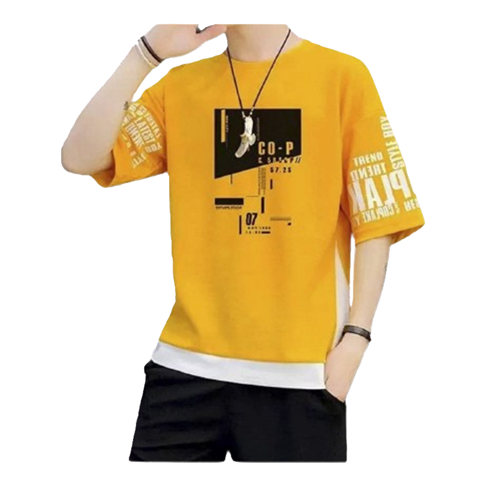 PP Half Sleeve T-shirt for Men - Yellow - TS-62