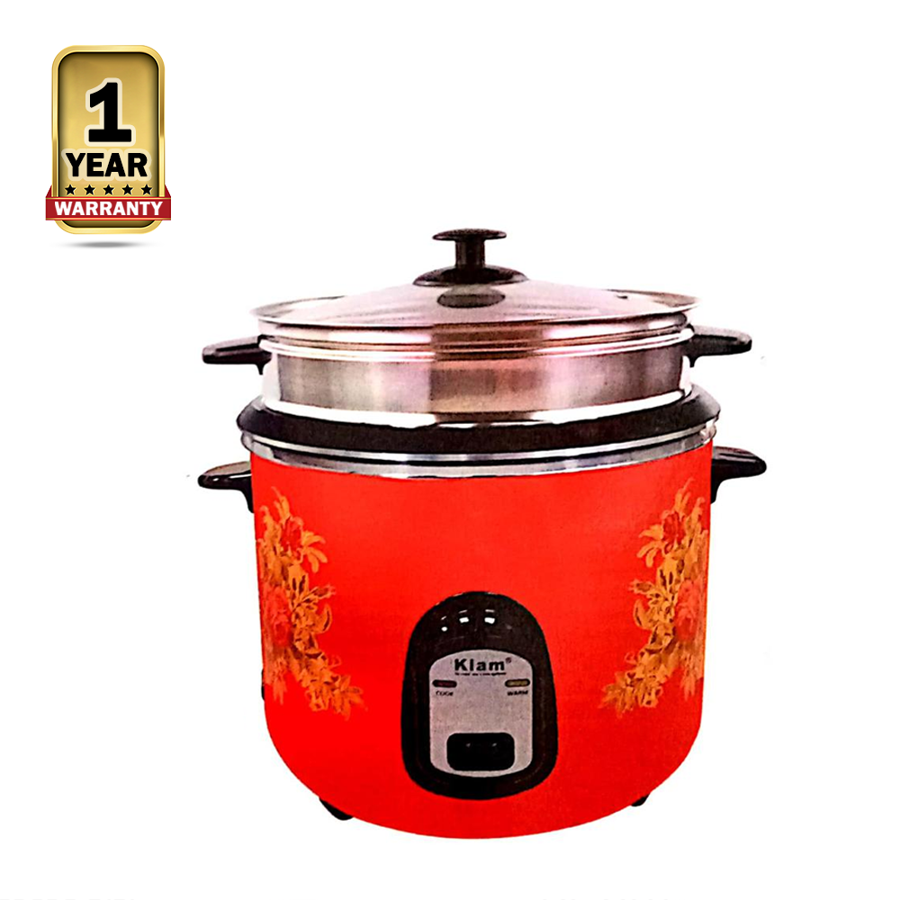 Kiam SFB-5704 Rice Cooker - 2.8 Liter - Silver and Red