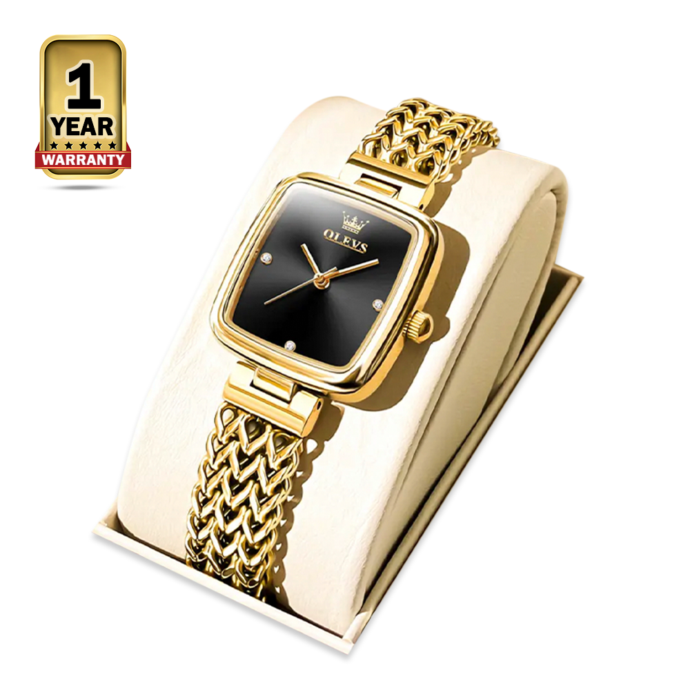 OLEVS 9948 Stainless Steel Elegant Quartz Wrist watch For Women - Gold and Black