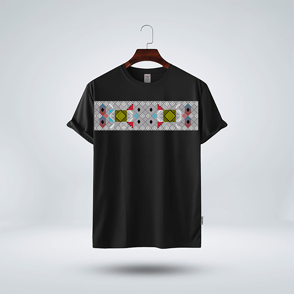 Cotton Printed Half Sleeve T-Shirt for Men - Black