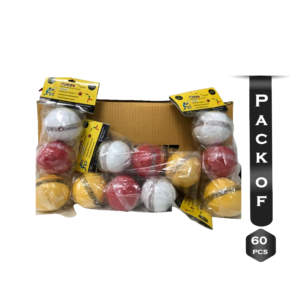 Pack of 60 Pcs TURBO Premium Tape Tennis Ball Wholesale 