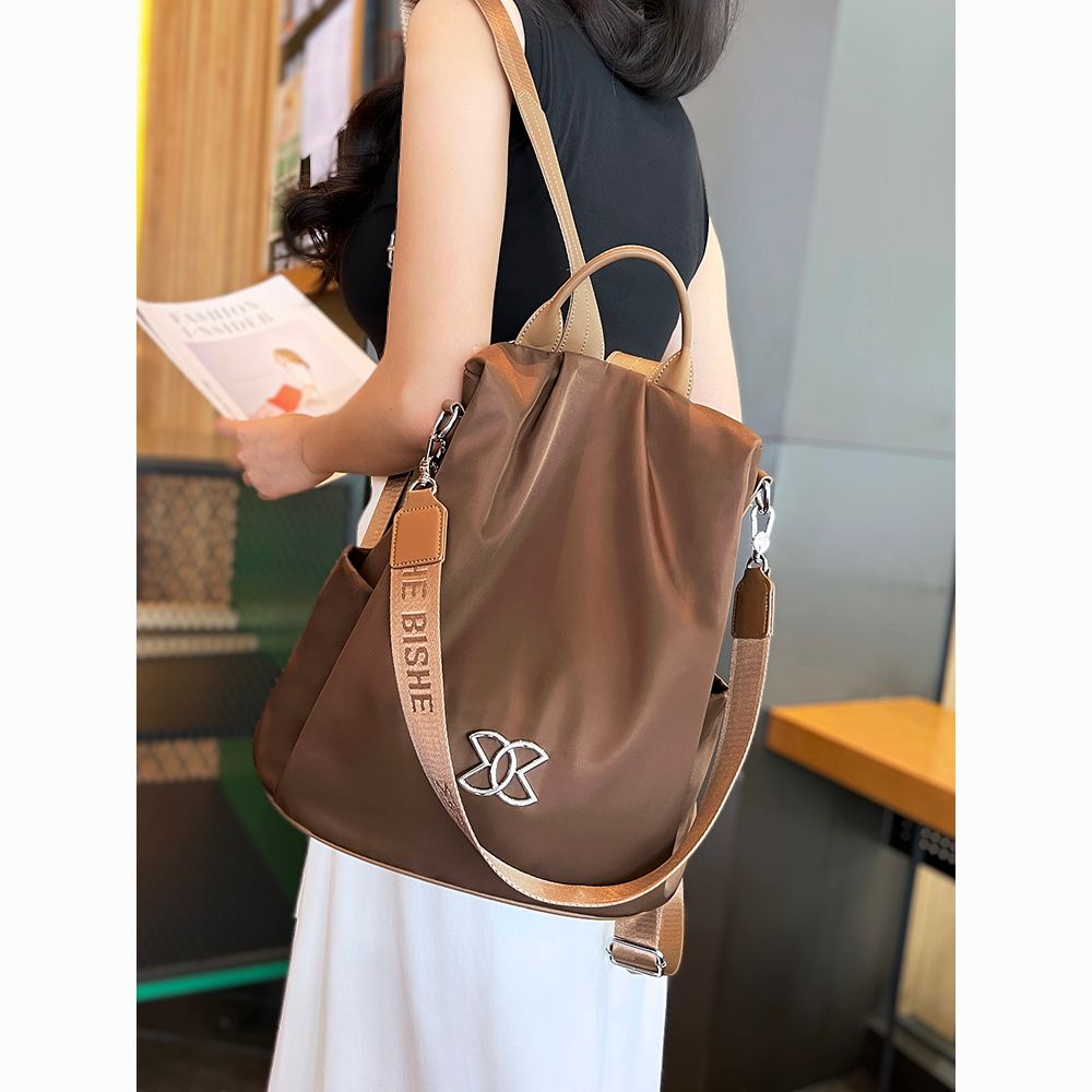 Nylon Outdoor Tote Bag for Women - Coffee - 683