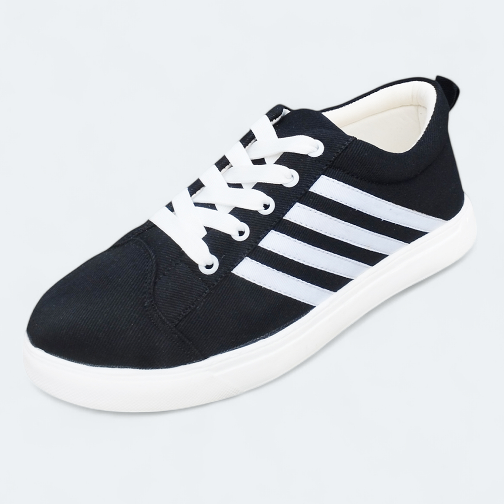 Cord Fabric Sneakers For Men - Black - BC