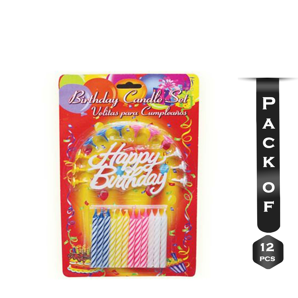 Pack of 12 Pcs TOTEM Birthday Candle Set 